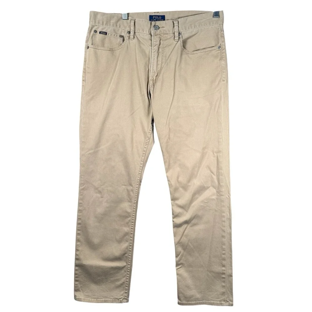Polo Ralph Lauren Chino Pants Mens 32x30 Beige‎ Stretch Slim Fit Preppy